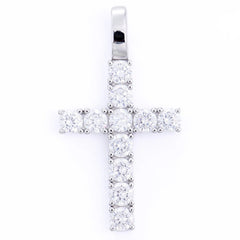 Radiant Pavé Cross Moissanite Pendant - product view 4