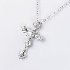 Six-Stone Cross Moissanite Pendant - product view 2