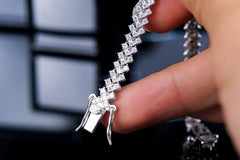 Double-Row Chevron V-Shape Moissanite Tennis - product view 3