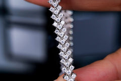 Double-Row Chevron V-Shape Moissanite Tennis - product view 4