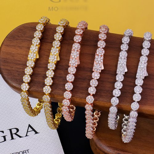 5mm Moissanite Flower Tennis - product view 1