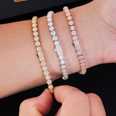 5mm Moissanite Flower Tennis - product view 4