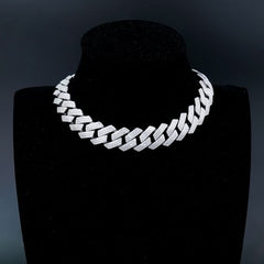 16mm Three-Row Angular Iced-Out Moissanite Cuban - product view 6