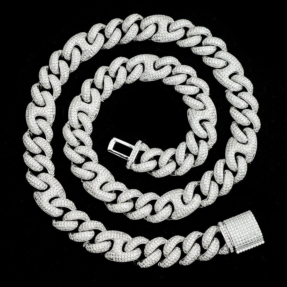 15mm Iced-Out Double-Bar Mariner - product view 1