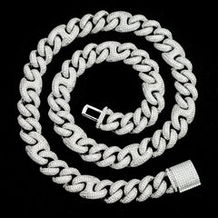 15mm Iced-Out Double-Bar Mariner - product view 1