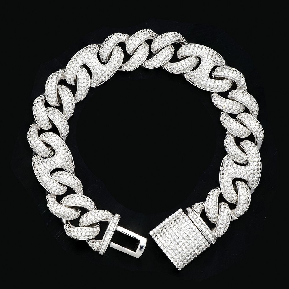 15mm Iced-Out Double-Bar Mariner - product view 3