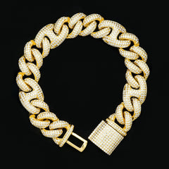 15mm Iced-Out Double-Bar Mariner - product view 4