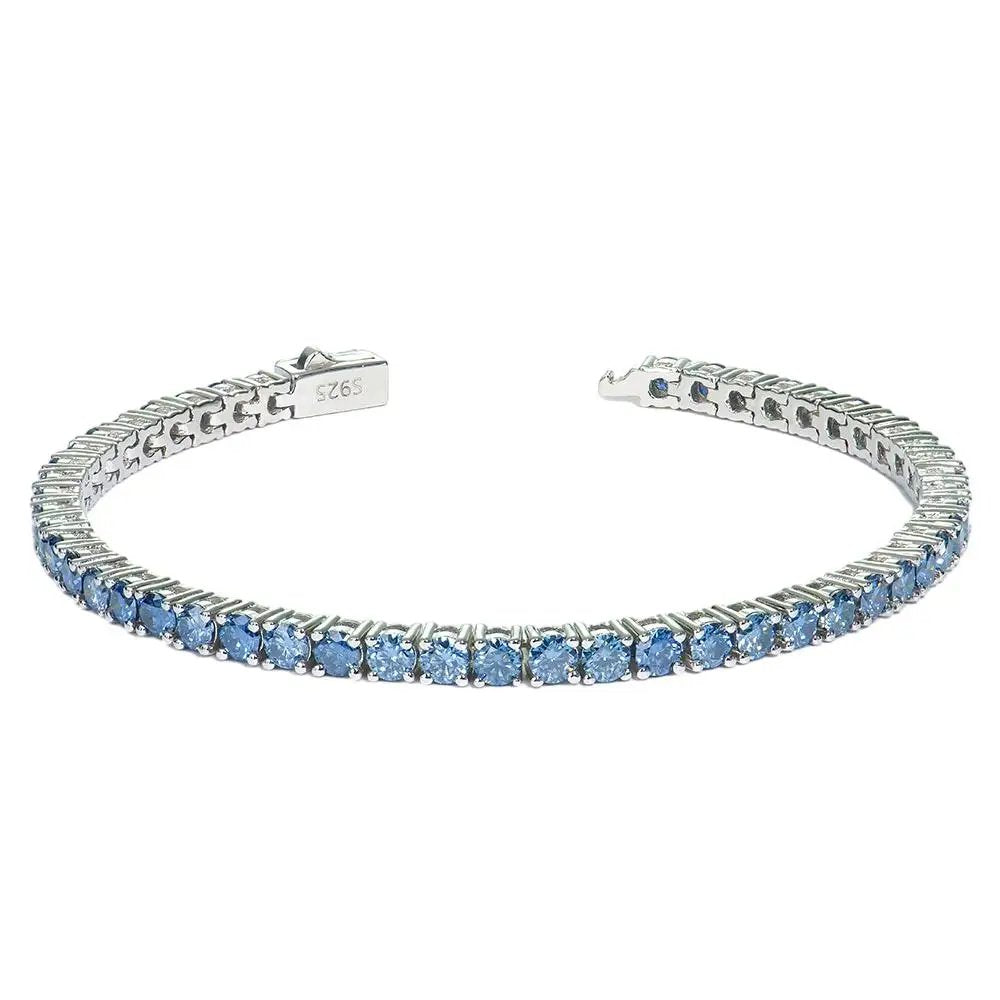 3–6mm Royal-Blue GRA VVS Moissanite Tennis - product view 1