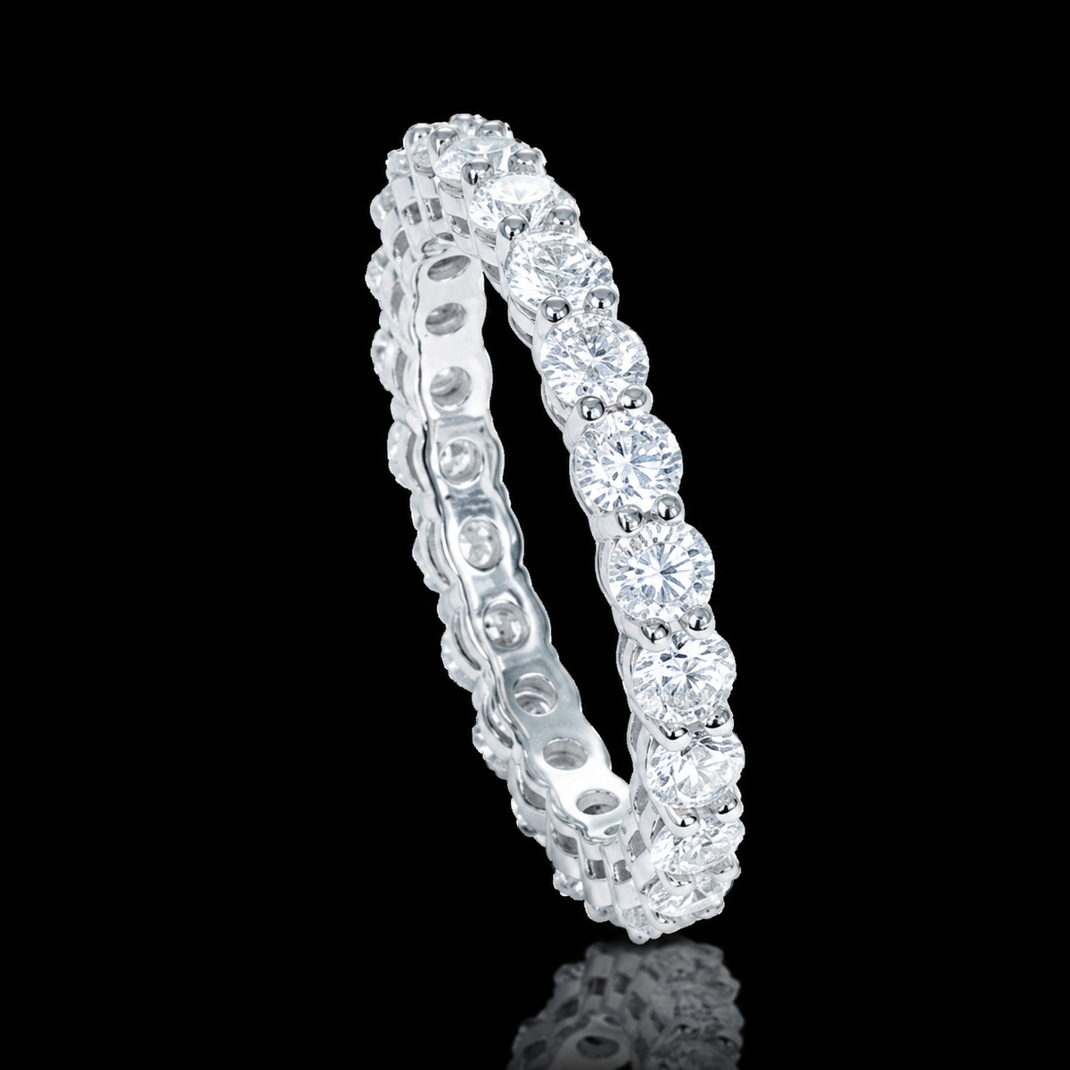 Round-Cut Moissanite Eternity Band - 3 mm - product view 1