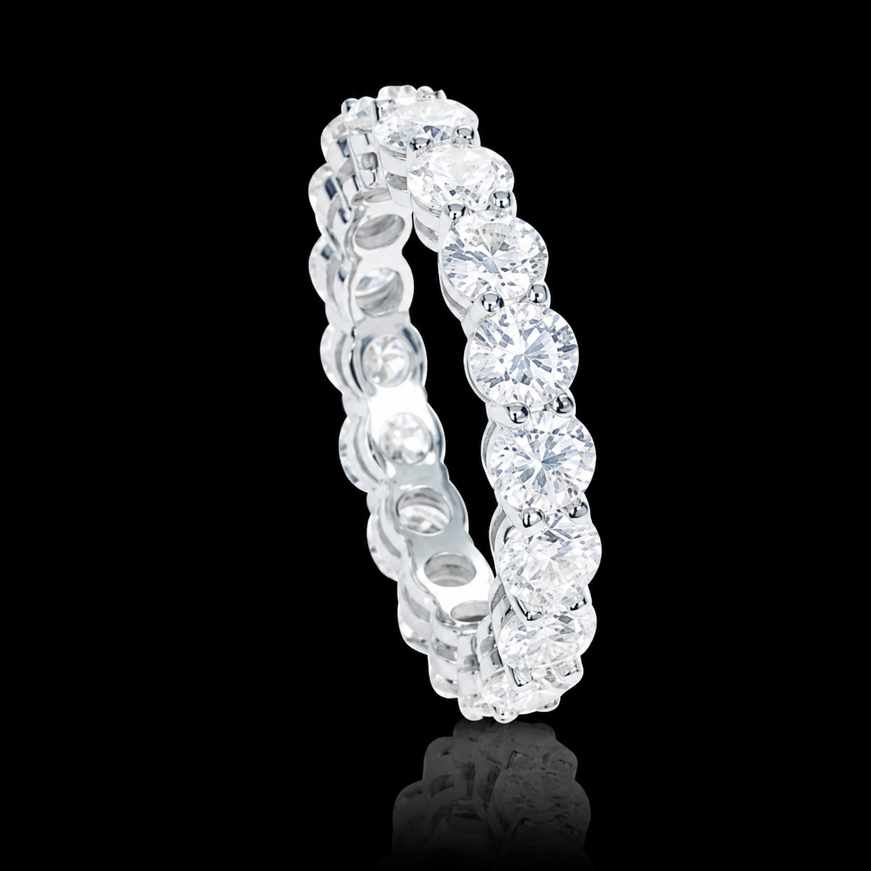 Round-Cut Moissanite Eternity Band - 4 mm - product view 1