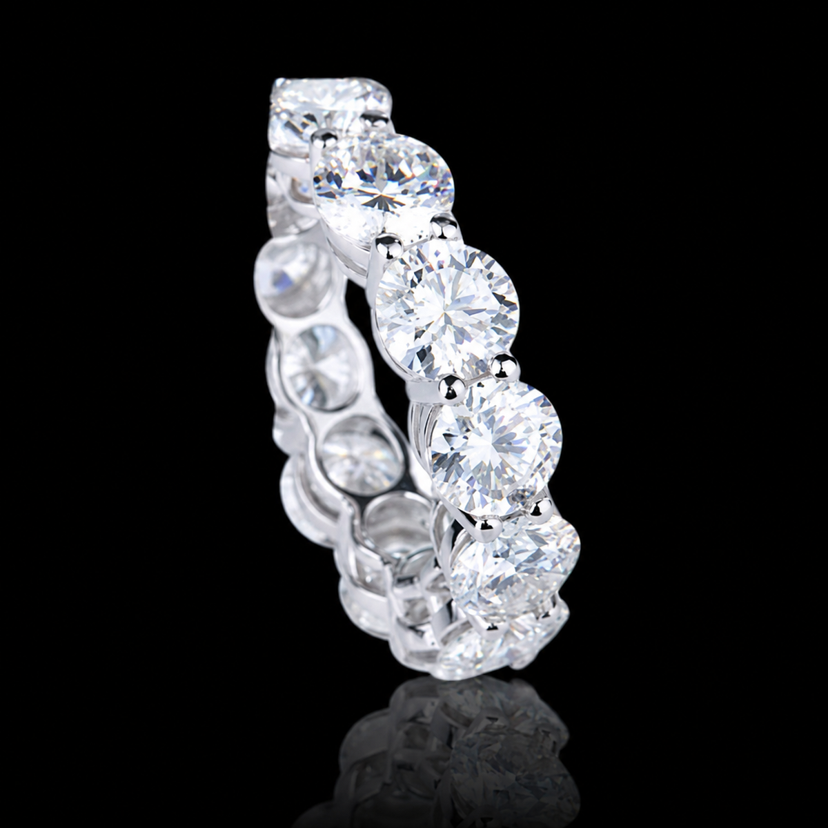 Round-Cut Moissanite Eternity Band - 6 mm - product view 1