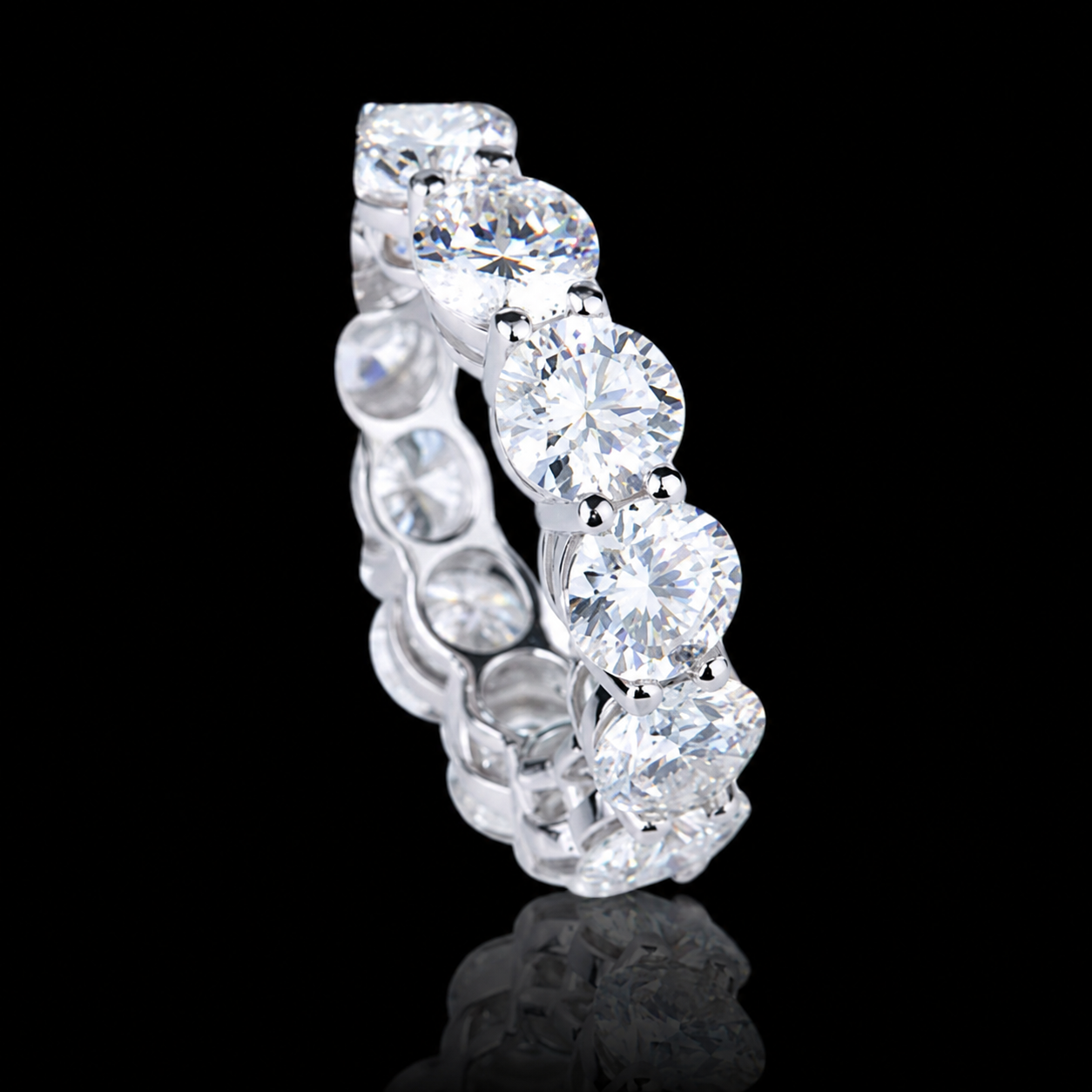 Round-Cut Moissanite Eternity Band - 6 mm - product view 1